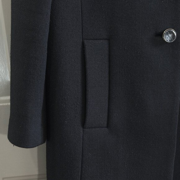 Kate Spade Dorothy Coat Bow Neck Black Wool Mod Mid Century Retro Classic jacket - Picture 12 of 15